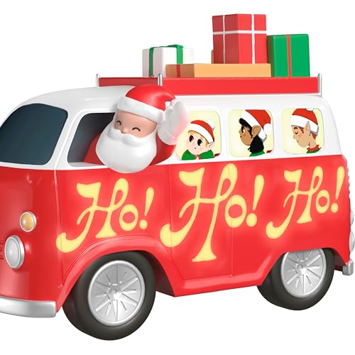 Here Comes Santa Claus Christmas Ornament - Hallmark Keepsake, Music & Lights, Vintage Van Design