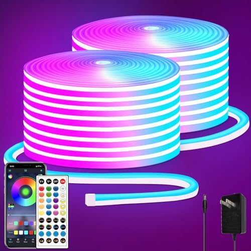 segrass 100FT RGB LED Neon Rope Lights Waterproof Flexible Strip with Remote & APP Control