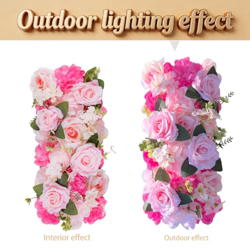 Pink Wedding Arch Decorations 10 Pack - 20.47 Inch Faux Silk Flowers