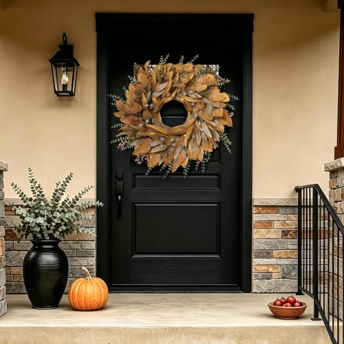 Large Fall Wreath with Eucalyptus & Berries for Front Door Outdoor Decor - 26 Inch