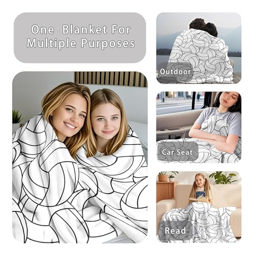 Volleyball Blanket Gifts for Teen Girls Ultra Soft Flannel Volleyball Throw Blanket Volleyballs Lovers Decorations Stuff 50"x40"