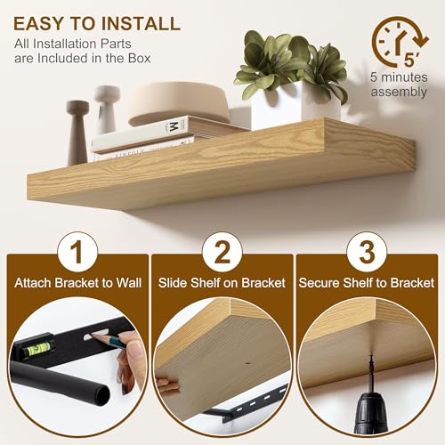 Fun Memories Floating Shelves for Wall, 36Inch Set of 2, Hanging