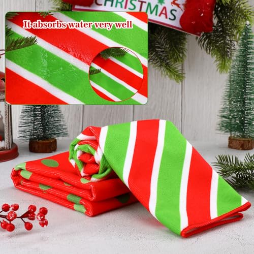 Christmas Hand Towels 6-Pack 23.5x16 in Lime Green Microfiber Kitchen & Bath
