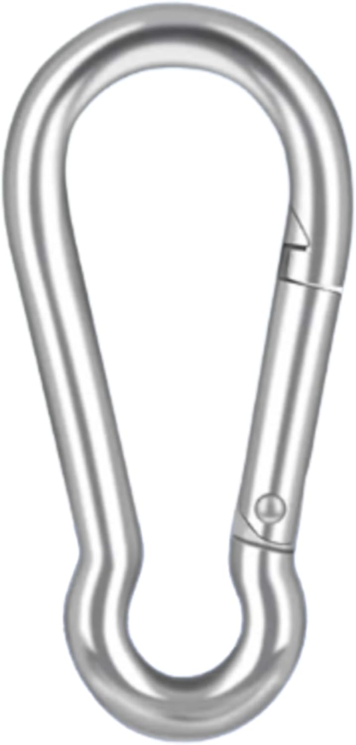 MarineNow 316 Stainless Steel Snap Hook Carabiner - Spring Loaded Link Connector for Outdoor Use | Sizes 30mm to 180mm