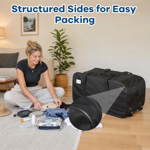 Heavy Duty Wheeled Duffel Bags 92L Large Travel Storage 2 Pack