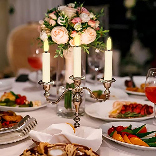 FPOO 20pc Ivory White LED Christmas Tree Candles w/ Remote & 4/6H Timer - 2/4/6/8H Options, Battery Operated