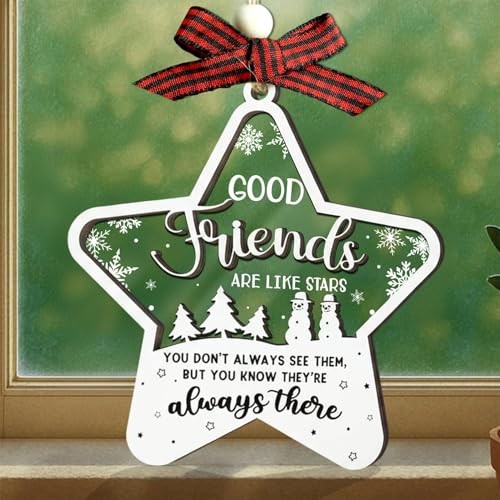 HANATOCA Star Friends Friendship Christmas Ornament for Women - Bestie Gift