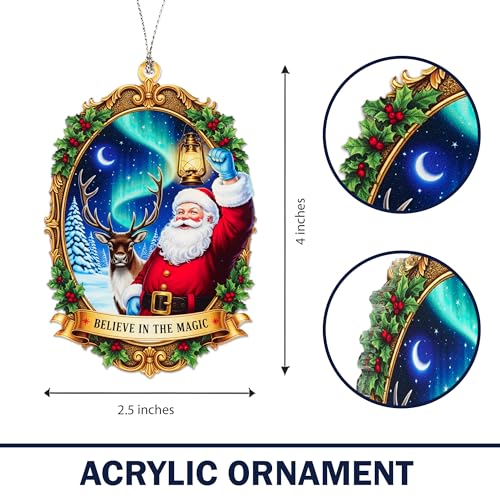 MAILAMCRAFT Santa 2 Christmas Ornament Funny Santa Claus Holiday Decor