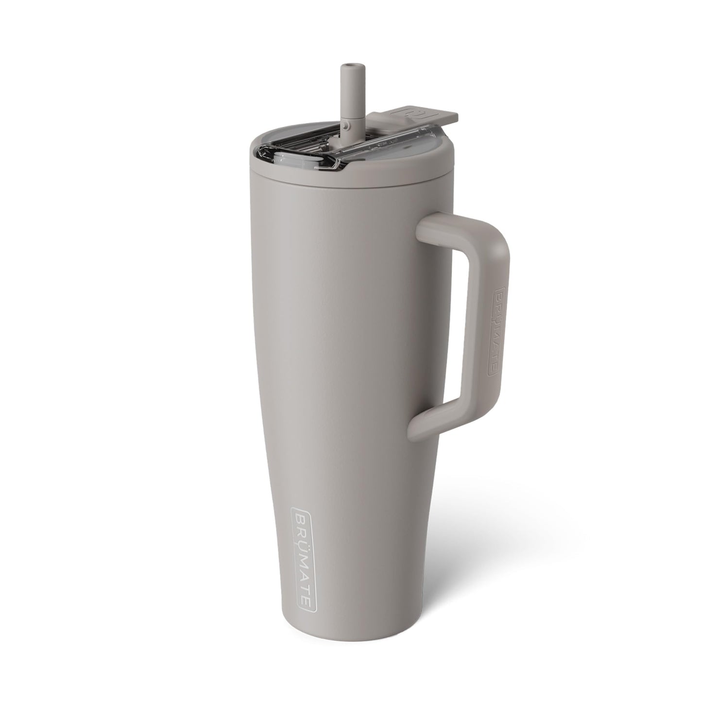 BrüMate Era Flip 40oz Tumbler with 100% Leakproof Covered Straw Lid | Hygienic Covered Straw | Insulated Stainless Steel Water Bottle with Handle | Cup Holder Friendly | BPA-Free (Mocha)