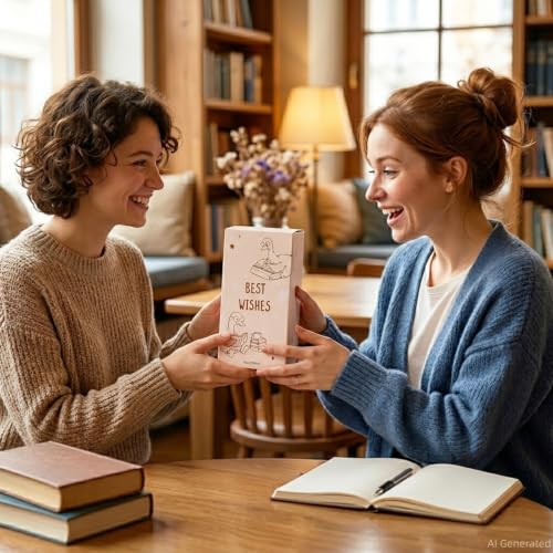 KORHONEN Book Lover Gifts for Women - Funny Bookish Reader Glass Cup, 16oz, Includes Gift Box