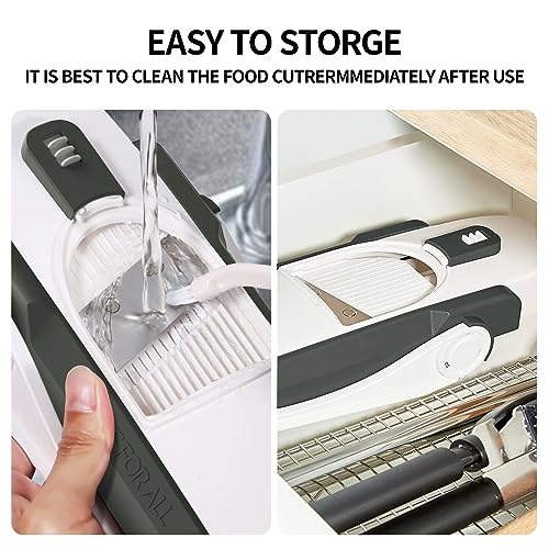 ONCE FOR ALL Dark Gray Adjustable Safe Mandoline Slicer - Vegetable & Fruit Prep