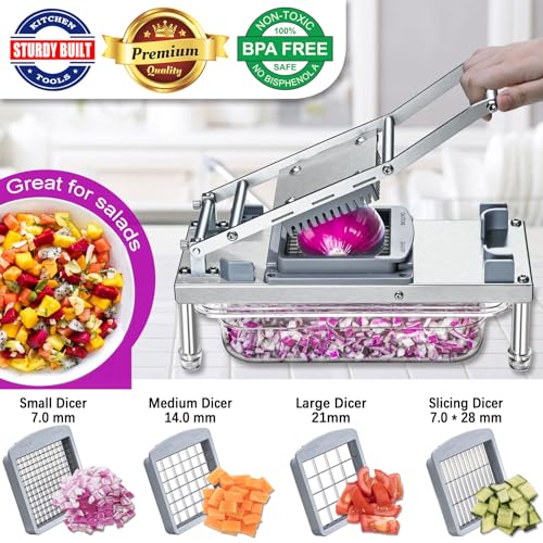Vegetable Chopper with 10 Blades - Food Processor for Onion Potato & Veggie Slicing