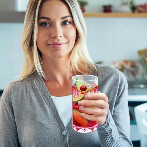 12 & 16-Ounce Plastic Tumblers Set of 16 BPA-Free Shatterproof Reusable Glasses