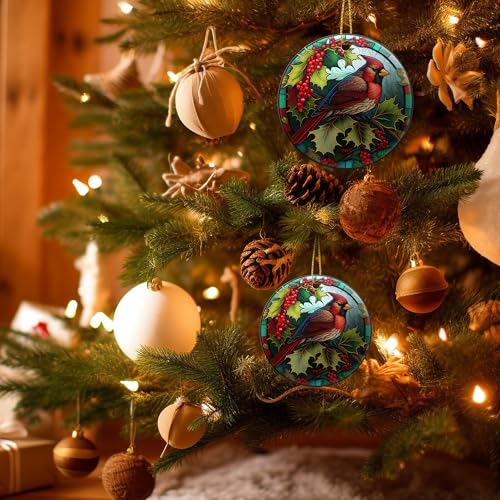 PTPLMM Cardinal Christmas Ornament - Red Cardinal Ceramic 3" Holiday Decor (Variation: Cardinal)