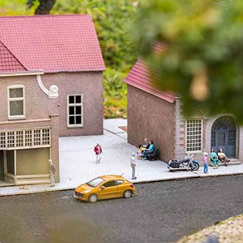 Frienda Christmas Village Accessories Department Village Roads and Streets Town Brick Road Mat Decorations Winter Snow Miniature Landscape Garden Dollhouse Xmas Table Display Decor