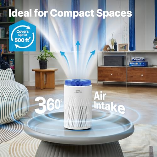 Coway Airmega 50 Air Purifier Bundle with 16-Month Filter Supply - VALUE-PACK, True HEPA, Smoke & Allergies, Auto Mode, White