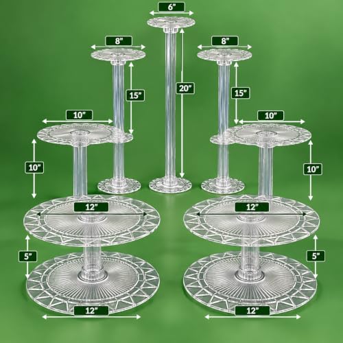 7-Tier Acrylic Wedding Cake Stand Set - Heavy Duty Dessert Display for Parties & Events