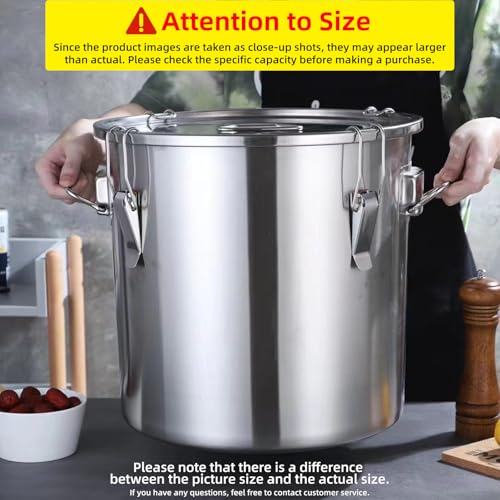 Verdeho 8.72gal Stainless Steel Airtight Food Storage Container with Lid