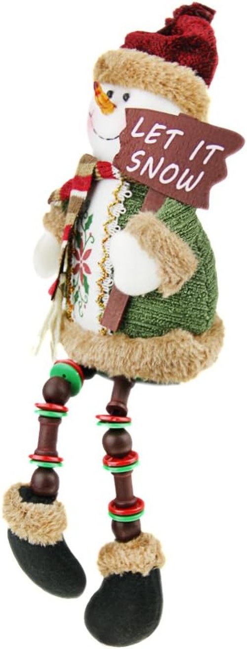 BXT Plush Shelf Sitter | Cute Christmas Snowman & Santa Claus Holiday Decor for Home