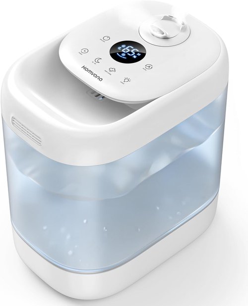 Homvana Humidifier - 5L Top Fill Cool Mist for Bedroom | Easy to Clean, Quiet 40H Runtime, Essential Oil Diffuser
