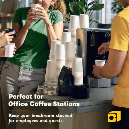 300 Pack Disposable Coffee Cups with Lids - 8 oz White Paper Cups