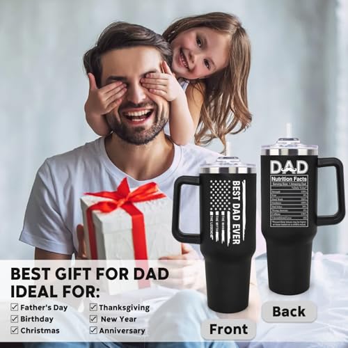 40 Oz Best Dad Tumbler - Fathers Day Gift for Dad from Daughter Son