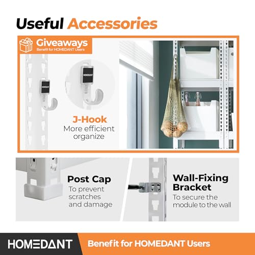 White 35.9-Inch 5-Tier Metal Garage Storage Shelves - Adjustable Shelving Unit with Boltless Assembly