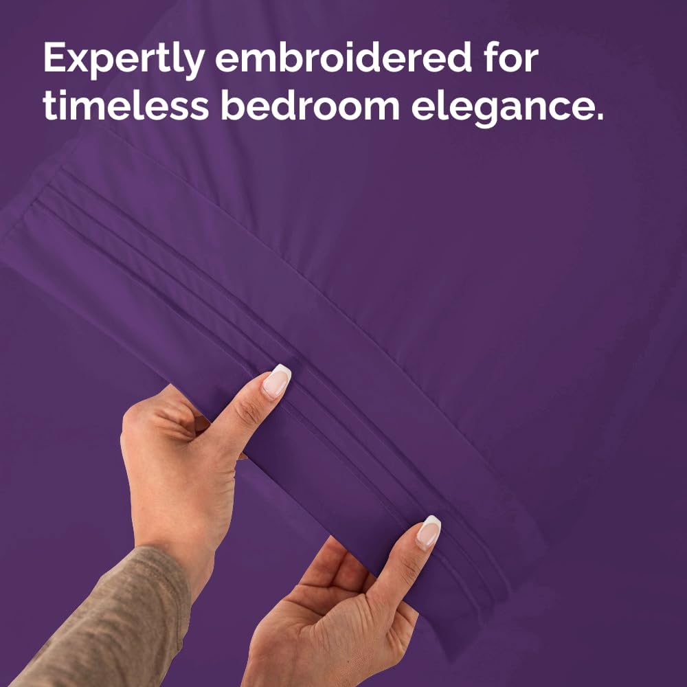 Queen Pillow Cases by Ultra Soft | Hotel Quality, Wrinkle-Free, Easy-Care - 10 Pack in Purple
