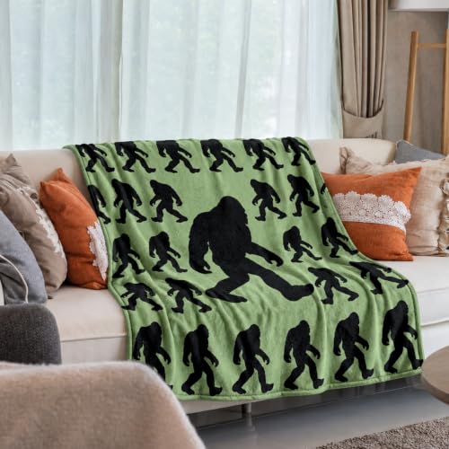 Bigfoot Throw Blanket 50x60 Inch Sasquatch Woodland Decor Gift for Men & Women