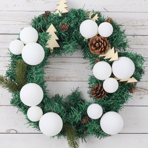 Woonfond 60-Piece Velvet Christmas Ball Ornaments Set, White (6 sizes)