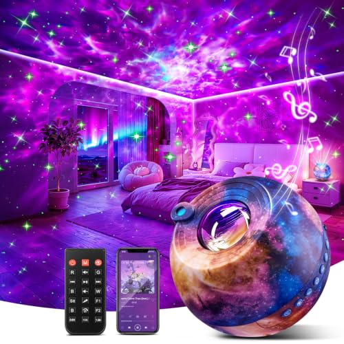 Starry Galaxy Projector Night Light for Bedroom - 15-Color Starry Sky Lamp with 4-in-1 Features