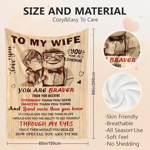 To My Wife Blanket - Anniversary Romantic Gift for Women 60x80