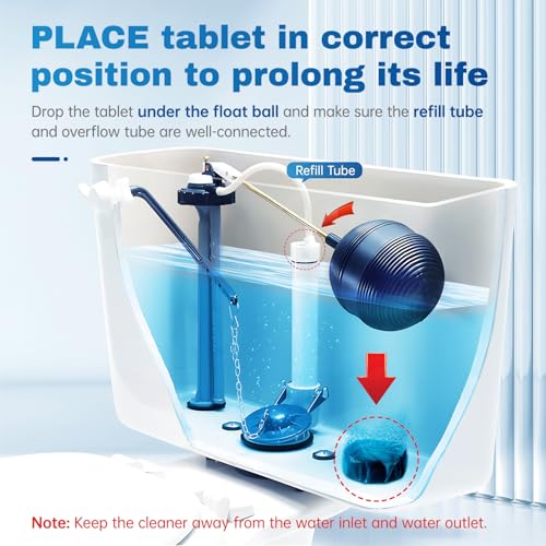 Vacplus Fragrance-Free Toilet Bowl Cleaner Tablets 100 Pack - Long-Lasting Bathroom Maintenance