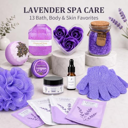 Minutry Lavender Spa Advent Calendar 2026 - 24 Days of Self-Care Gifts for Women in Purple
