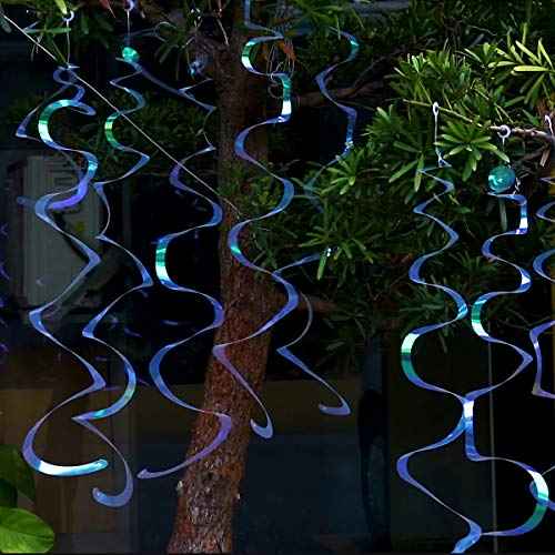 Iridescent White Swirl Hanging Decorations, Shimmer Plastic Streamer for Ceiling, Party Supplies for Birthday Graduation Bachelorette Wedding Baby Shower Graduation Christmas New Year