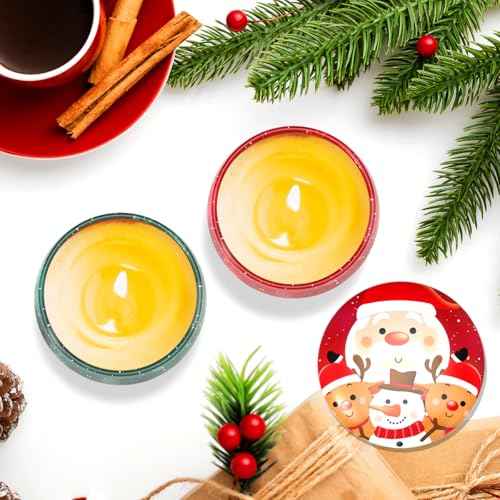 Set of 2 Scented Candles, Soy Wax Aromatherapy Candles 4.4 OZ Travel Portable Tin Candles, Gift Basket for Christmas Thanksgiving and New Year