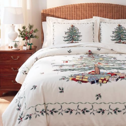 Spode Queen Christmas Comforter Set - 3-Piece Holiday Bedding with Shams