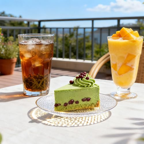 Rubtlamp 100 Pack Clear Gold Plastic Dessert Plates 6 Inch - Hammered Elegant Appetizer & Cake Plates for Weddings & Parties