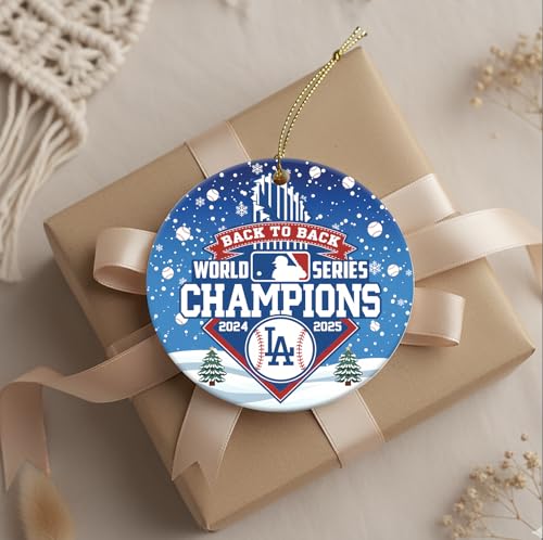 NUELUX 2025 World Series Champions Christmas Ornament with Gift Box, LA Dodgers Theme, 2.95 inch