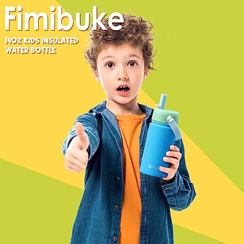 Kids Insulated Water Bottle - Ocean Life Design, 14oz, Double Wall Stainless Steel - Variation B8
