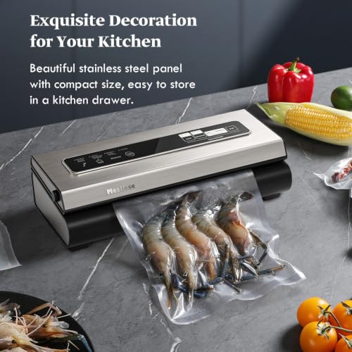 Vacuum Sealer Machine with 90kPa Suction & Accessories - Silver Gray