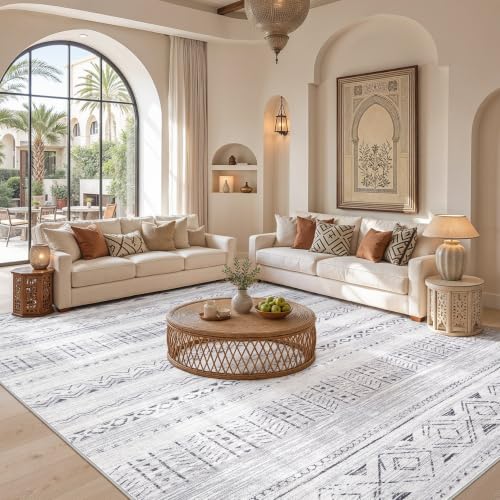 cotiled Washable Area Rugs Boho Living Room Rug Non Slip