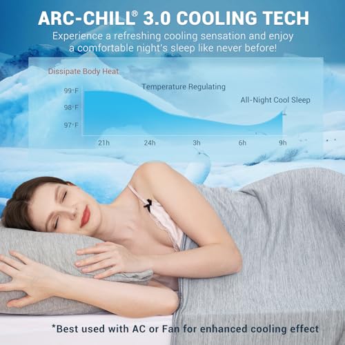 Elegear Arc-Chill 3.0 Cooling Blanket Twin Grey - Stay Cool & Sleep Better