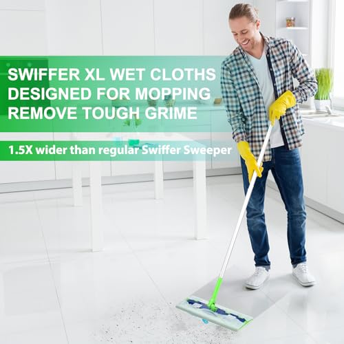 40 Count XL Wet Mop Cloths for Swiffer Sweeper XL - Pet Hair & Floor Cleaning