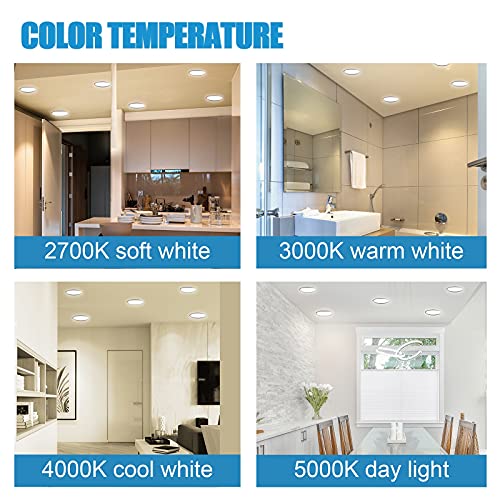 6-Inch Dimmable LED Recessed Ceiling Lights 16.5W 1000Lm Daylight Surface Mount Pack