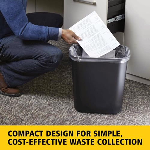 7-Gallon Black Wastebasket - Commercial Trash Bin Pack of 4 - Durable & Stackable