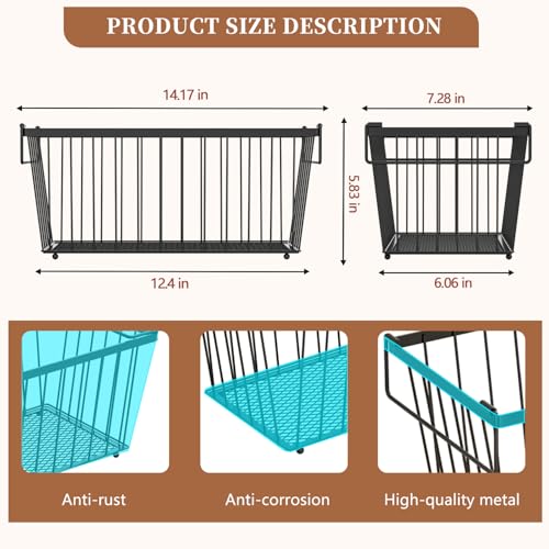 Black 8 Pack Freezer Organizer Bins with Leak-Proof Bottom for 7 Cu.Ft Chest Freezers