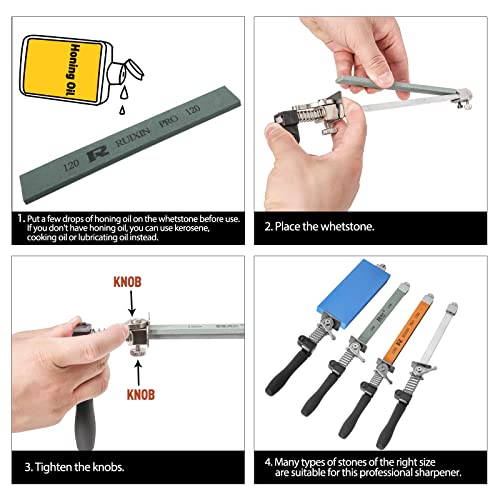 Silver Knife Sharpener Kit with 10 Whetstones & 360° Flip Design - Professional Kitchen Tool