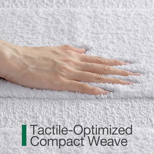 LUMI Ultra Soft Absorbent Non-Slip Bathroom Rug 24x36 White - Plush Microfiber Bath Mat with TPR Backing