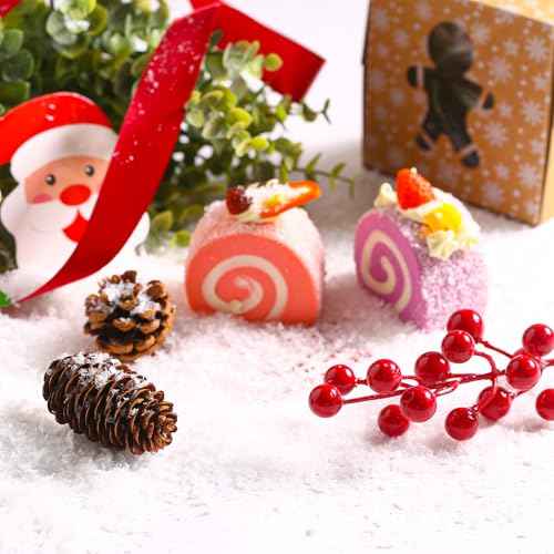 GlyinnHe 100g/3.6oz Artificial Snow,Christmas Fake Snow Powder Glitter Dry Snowflake for Christmas Village Craft Winter Decoration Party Supply